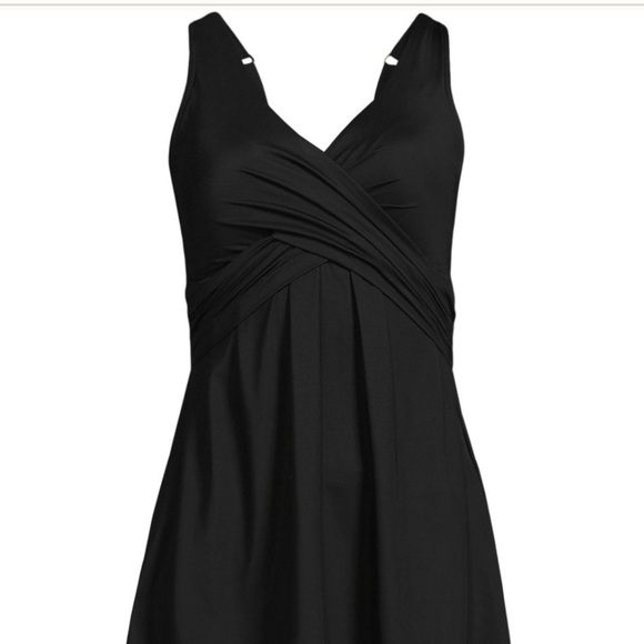 NWT Lands End Slendersuit Wrap Top Skirted Swim Dress - Picture 4 of 12